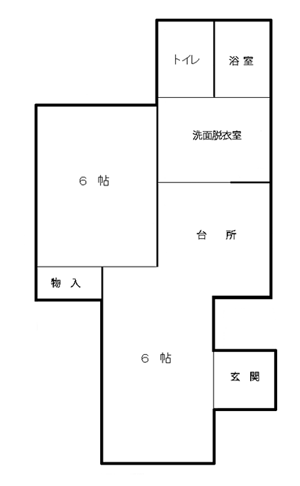 栄町共同住宅間取り図(1LDK)