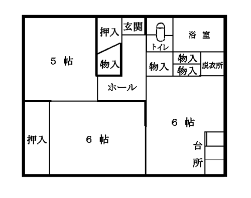 大空団地:部屋番号1~28間取り図(2DK)
