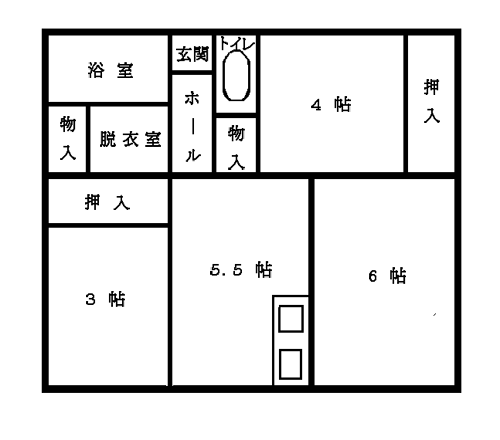 大空団地:部屋番号1~28間取り図2(3DK)