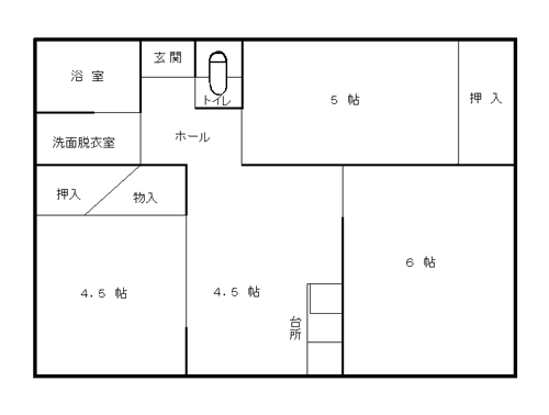 大空団地:部屋番号41~52間取り図(3DK)