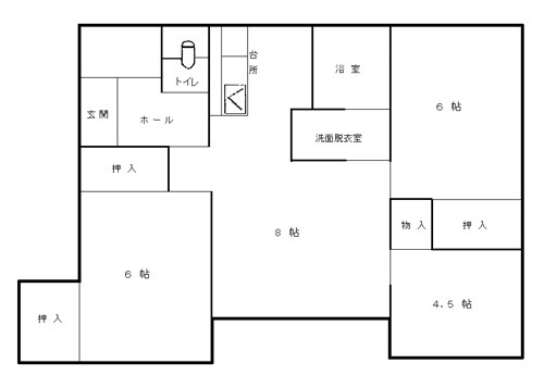 紅葉団地：間取り図(3LDK_1)