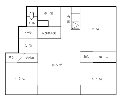 紅葉団地：間取り図(3LDK_2)