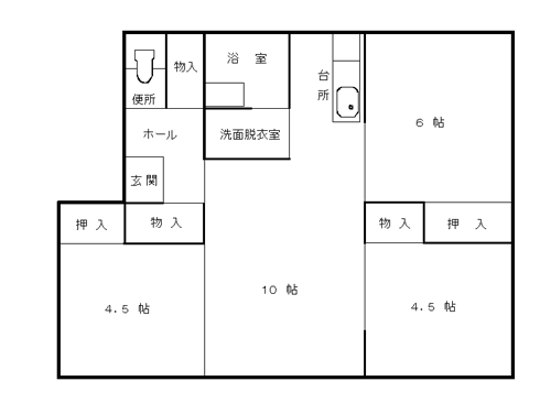 音調津団地間取り図(3LDK)