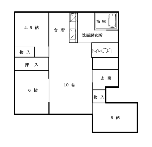 新北樺団地6号棟:間取り図(3LDK)