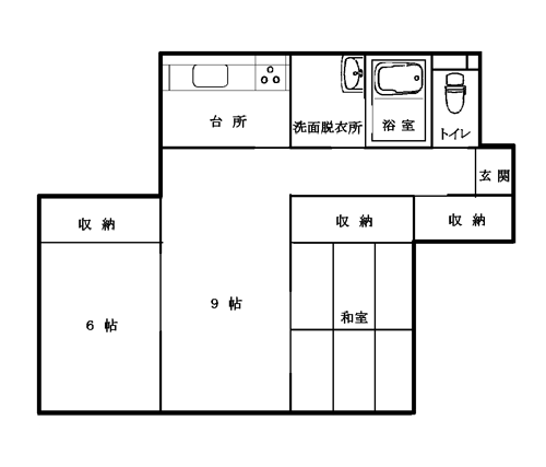 こぶしが丘団地1・2号棟:間取り図(2LDK_1)