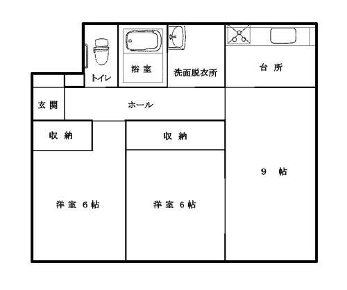 こぶしが丘団地1・2号棟:間取り図(2LDK_2)