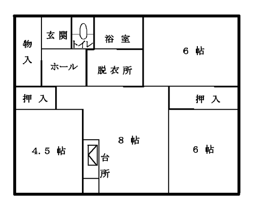 野塚団地:部屋番号17~28間取り図(3DK)