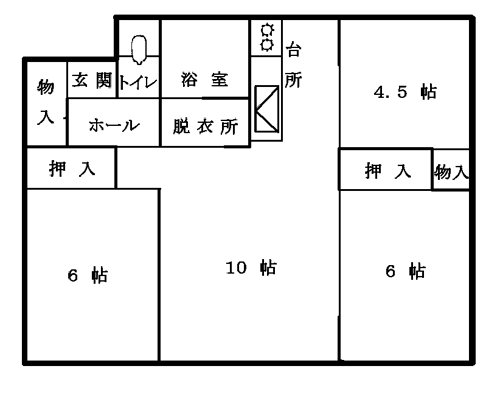 野塚団地:部屋番号37～40間取り図(3LDK)