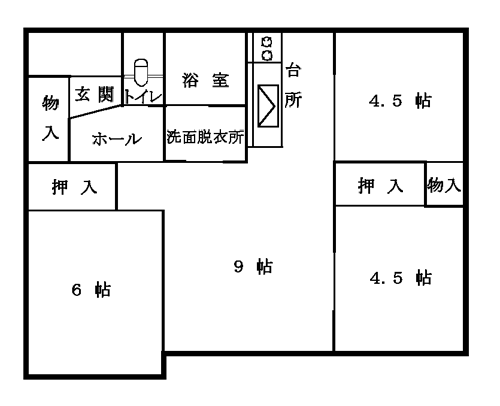 新野塚団地:部屋番号5～12間取り図(3LDK)