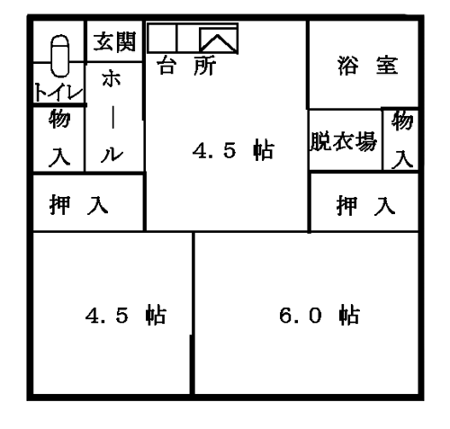 豊似団地:部屋番号9~16間取り図(2DK)