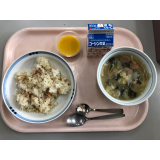 広尾産鮭・野菜を使用した給食